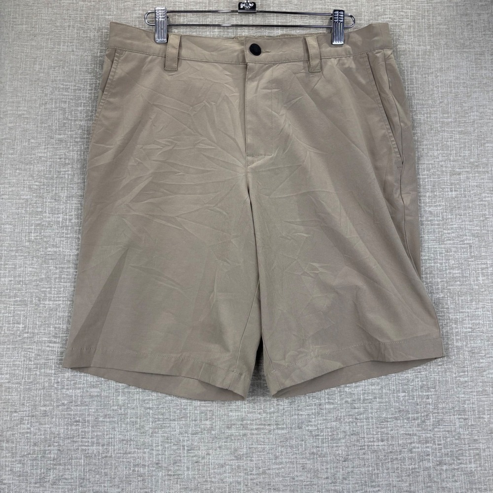 Banana Republic Mens 32 Core Temp Ripstop Shorts Khaki Tan Elastic Waist